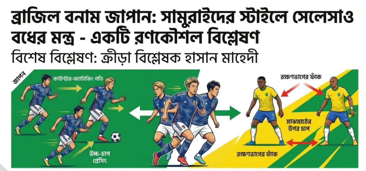 ব্রাজিল বনাম জাপান: সামুরাইদের স্টাইলে সেলেসাও বধের মন্ত্র