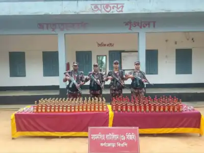 শ্রীবরদী সীমান্তে ২ লাখ ৩১ হাজার টাকার ভারতীয় মদ জব্দ