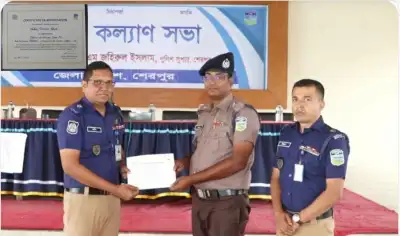 শেরপুর জেলার শ্রেষ্ঠ ওসি নির্বাচিত হলেন সদর থানার খোকন চন্দ্র ঘোষ
